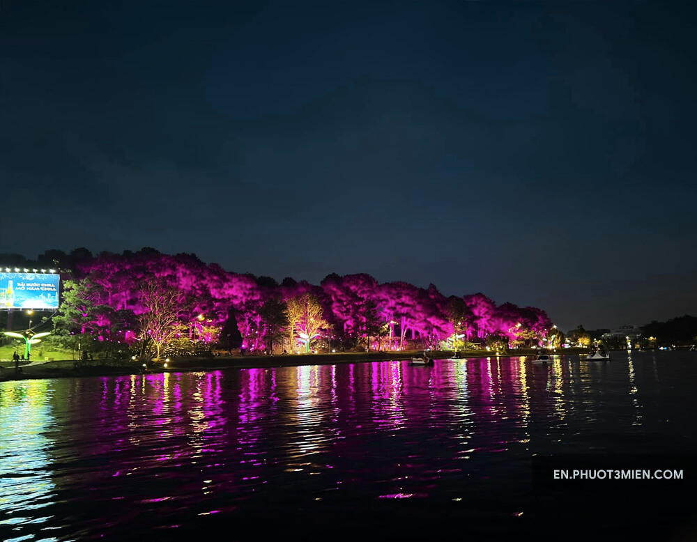 Xuan Huong Lake by night